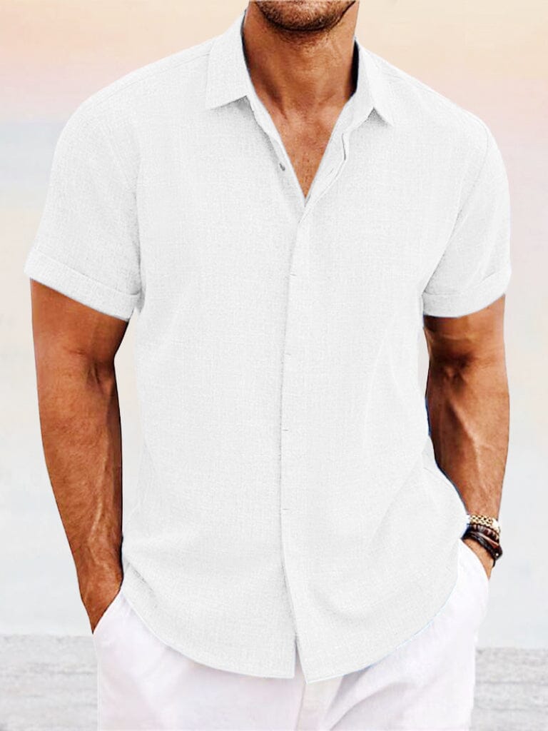 Men's Business Casual Cotton Linen Shirt