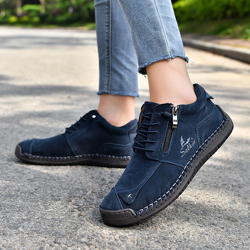 Women's Orthopedic Casual Leather Boots - Wide Toe, Arch Support, Waterproof, Pressure Relief for Everyday & Travel