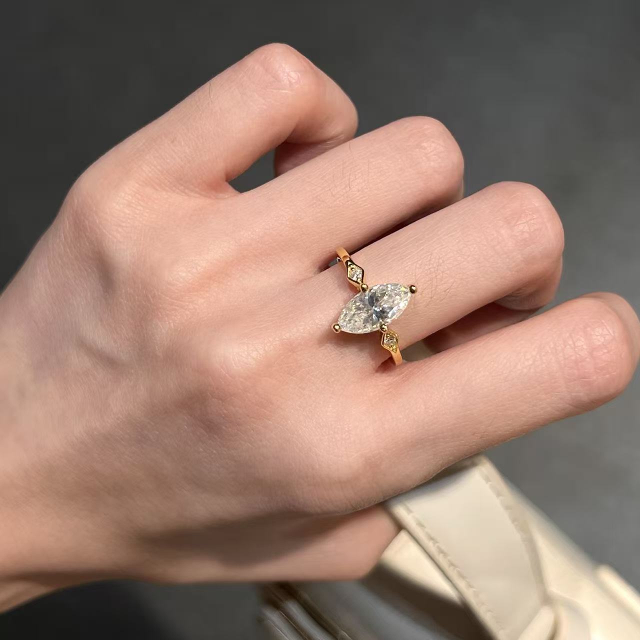 The Gilded Marquise Ring