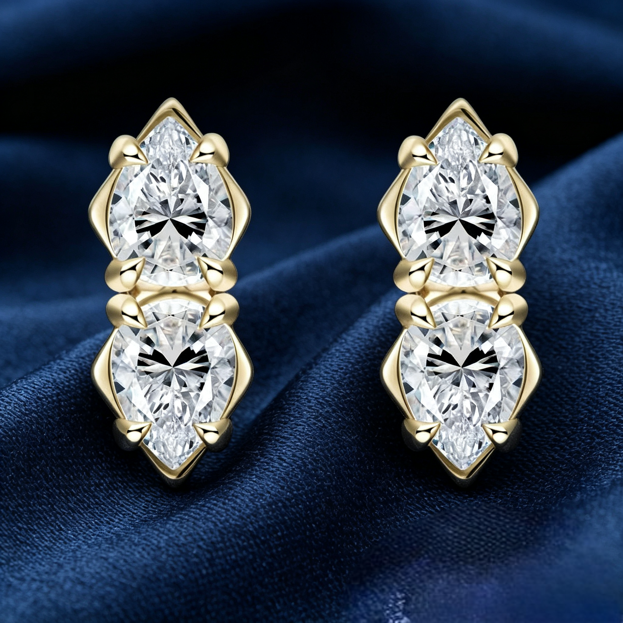 The Twin Pear Studs