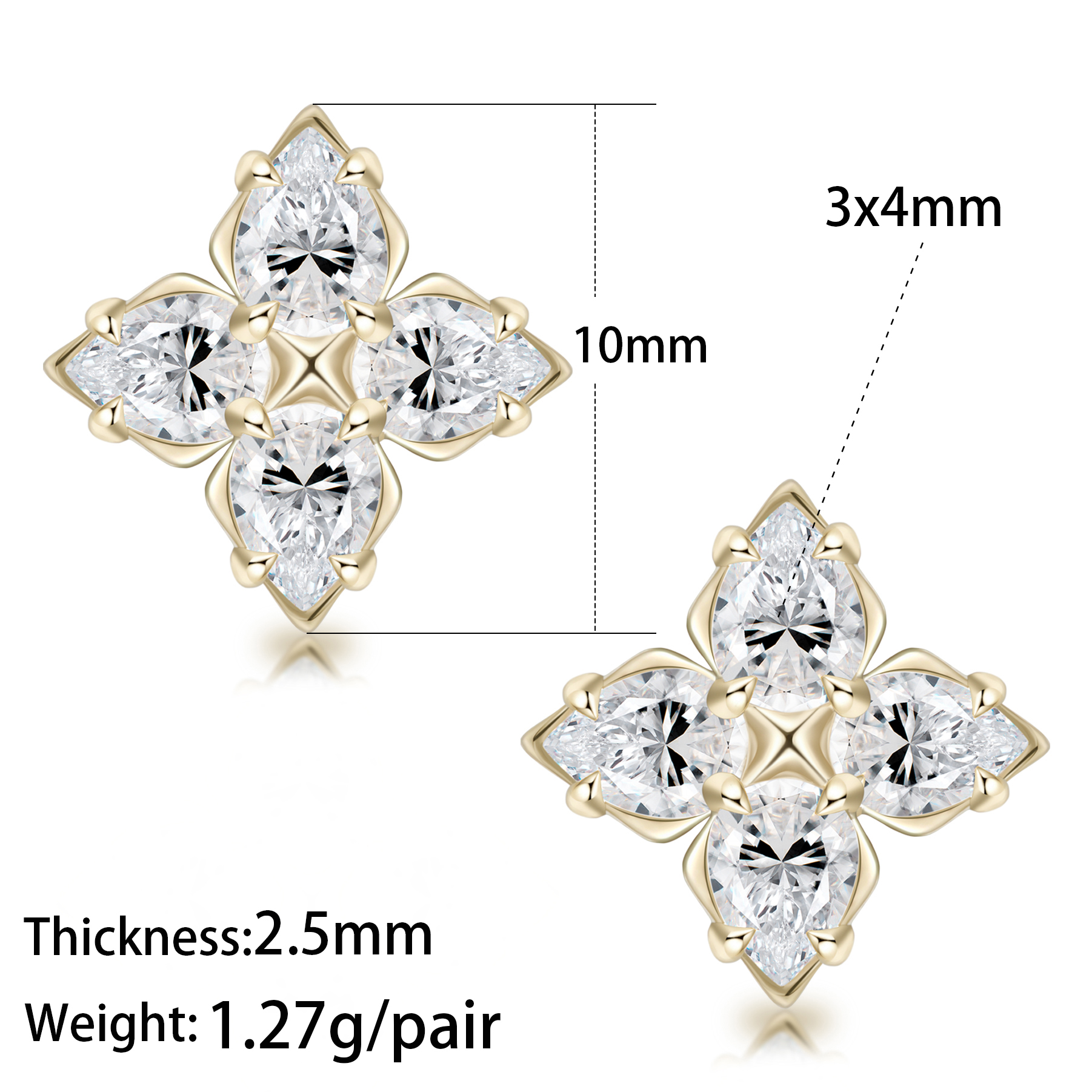 The Floral Cross Studs