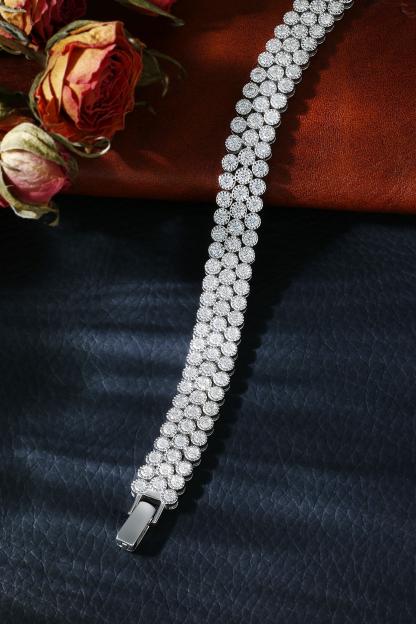 S925 Silver Moissanite Cuban Chain