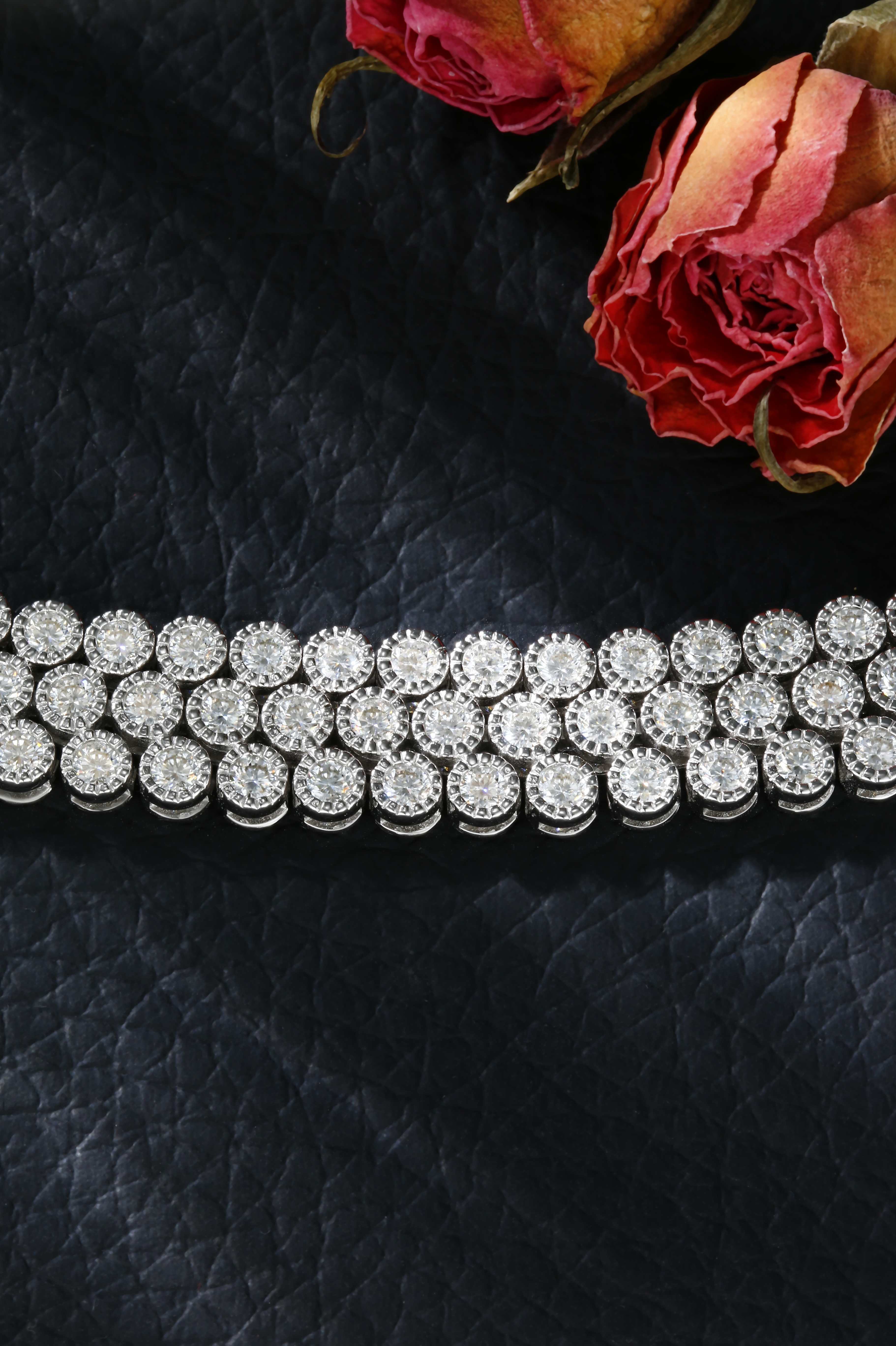 S925 Silver Moissanite Cuban Chain