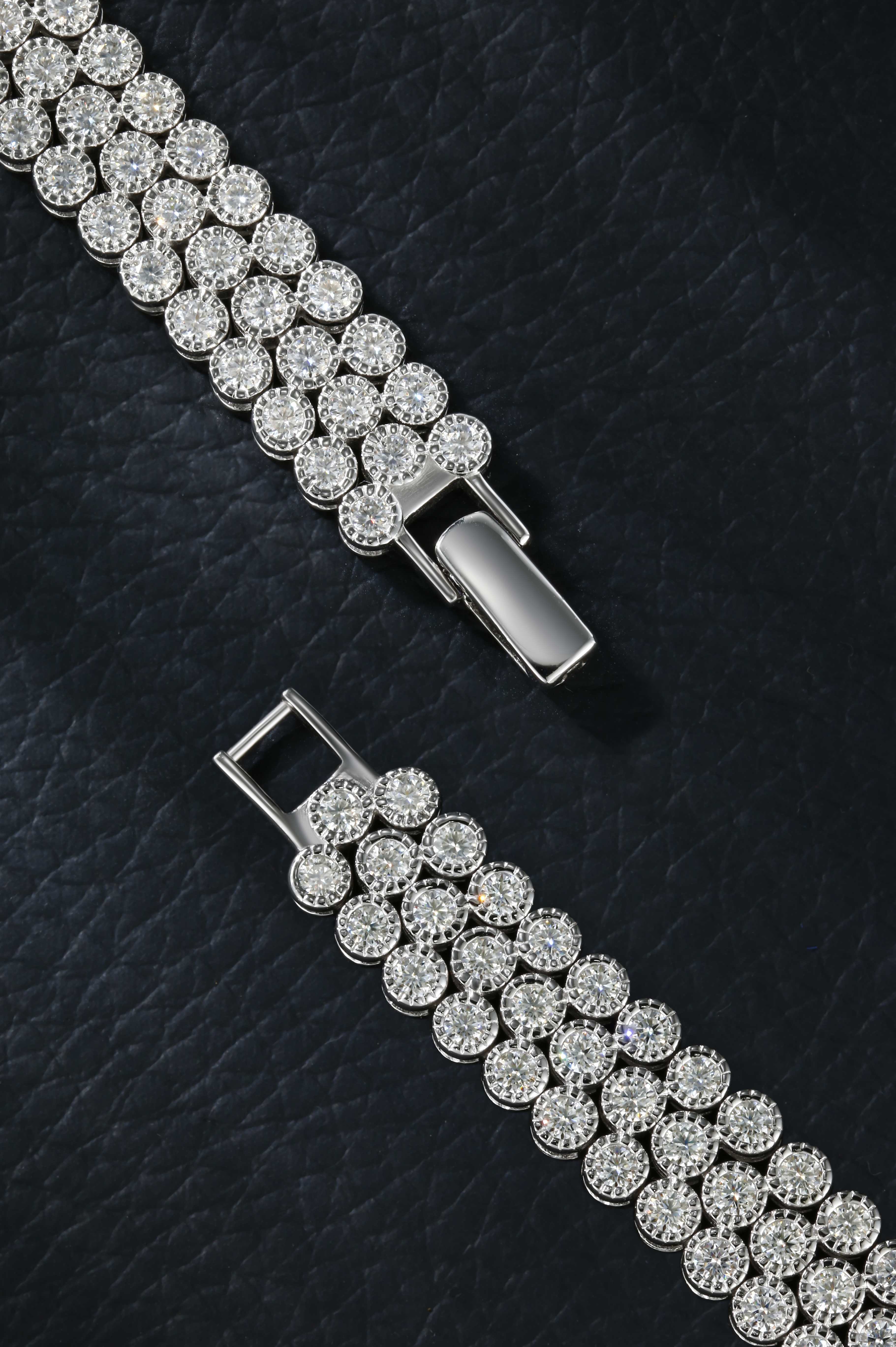 S925 Silver Moissanite Cuban Chain