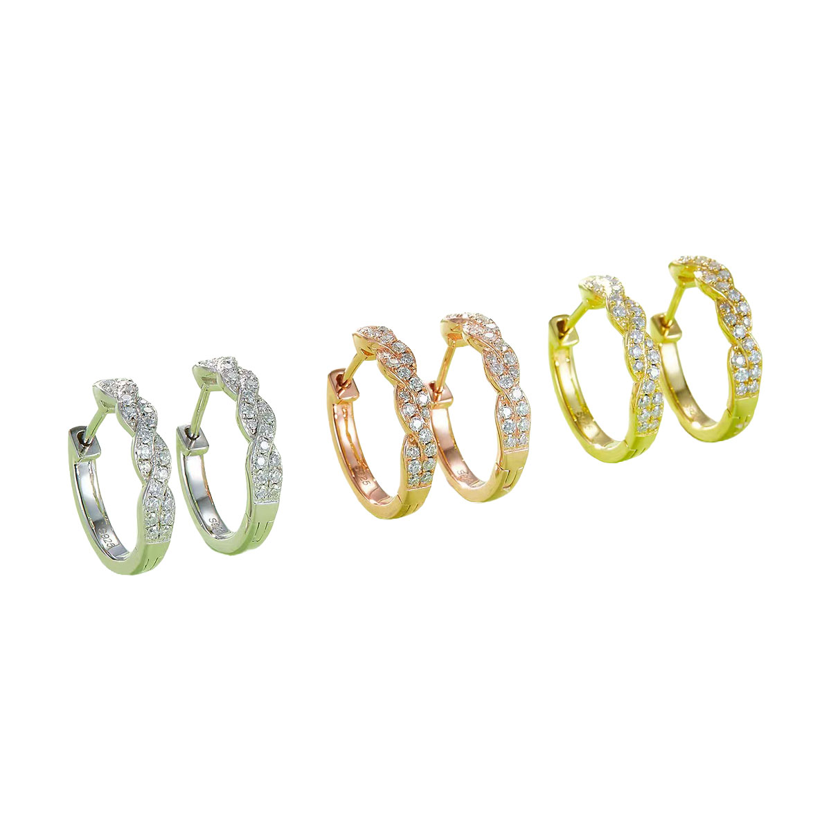 The Twist Pavé Huggie Hoops