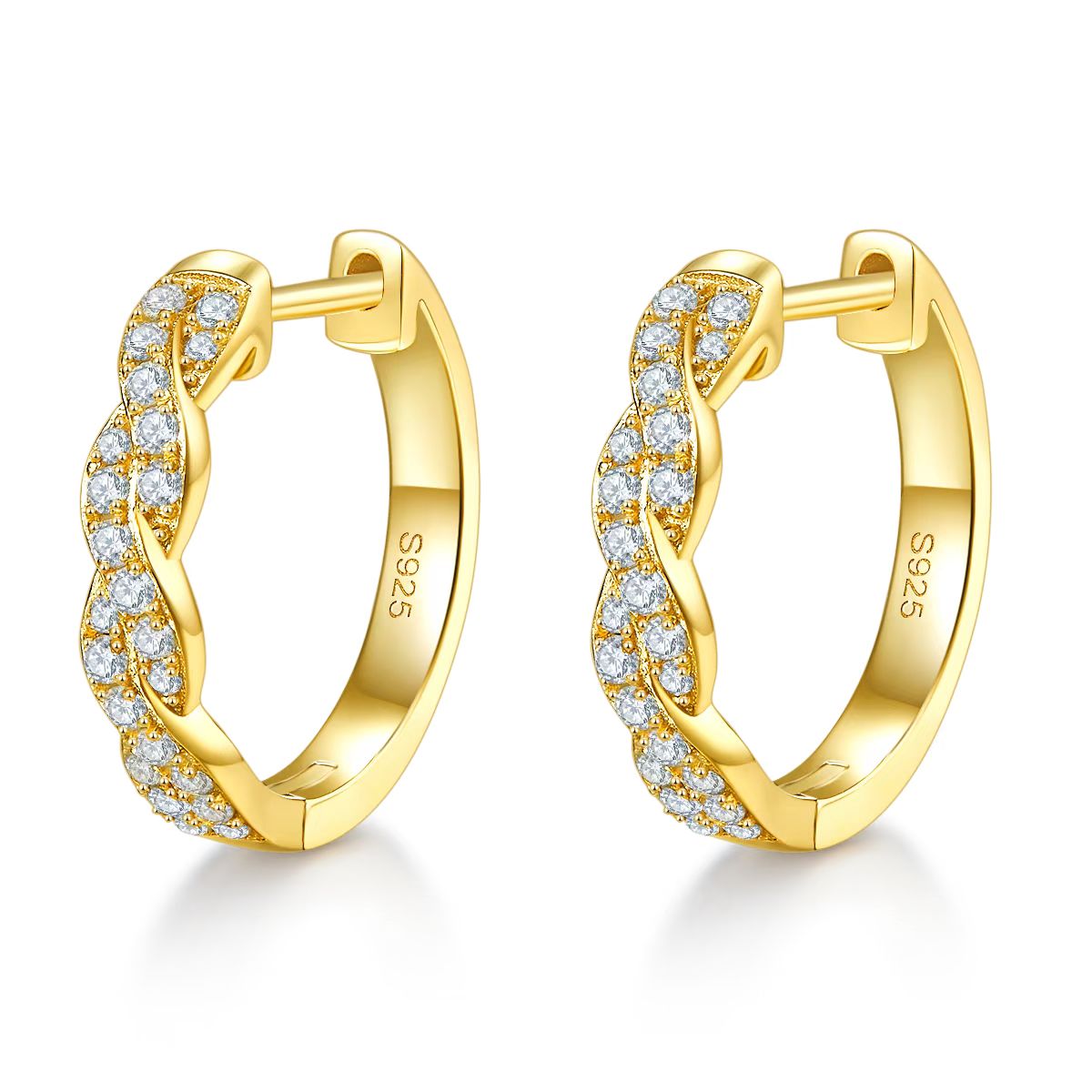 The Twist Pavé Huggie Hoops