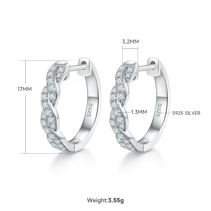 The Twist Pavé Huggie Hoops