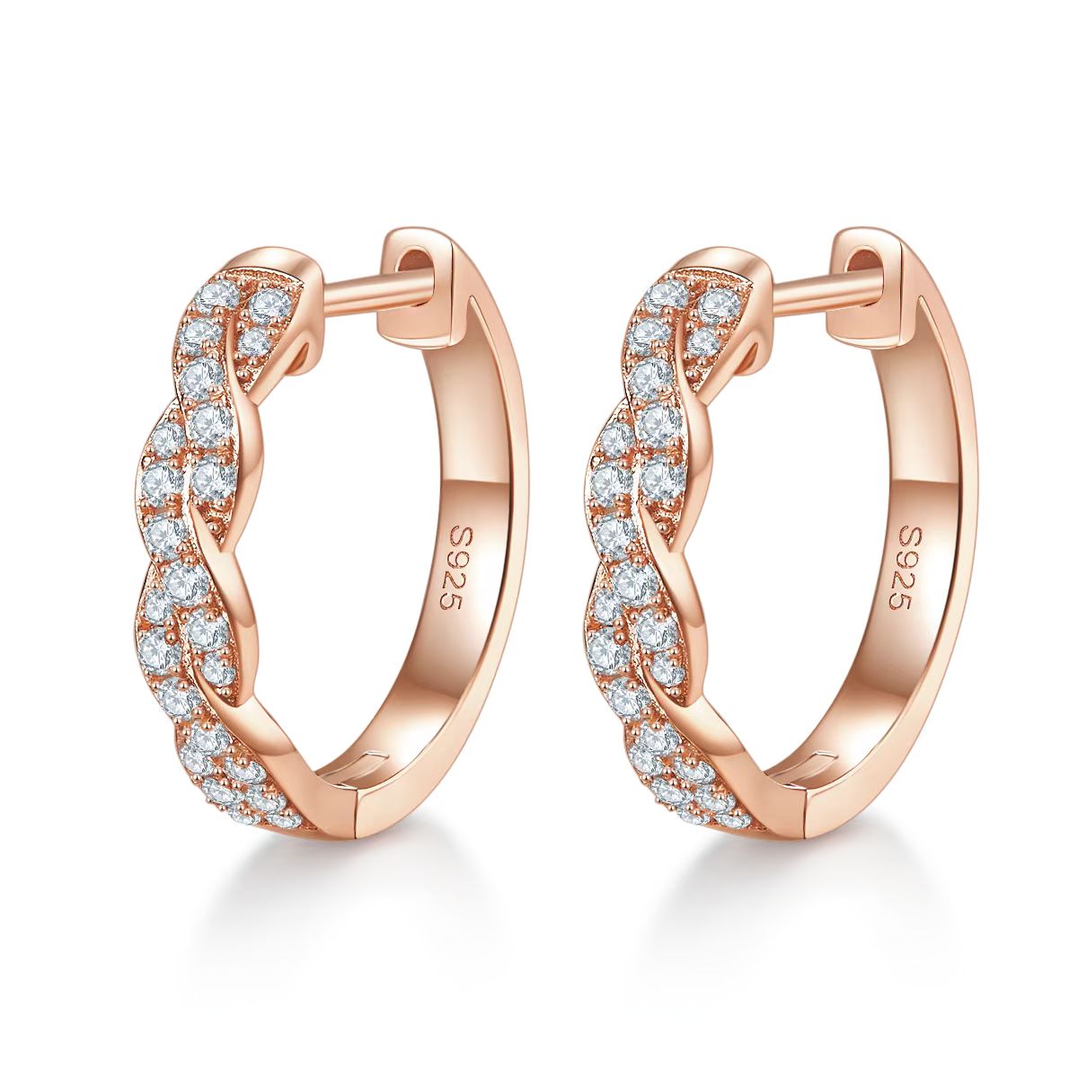 The Twist Pavé Huggie Hoops