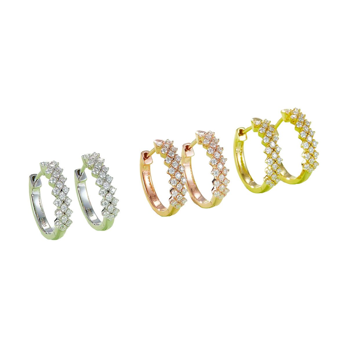 The Cluster Trio Huggie Hoops