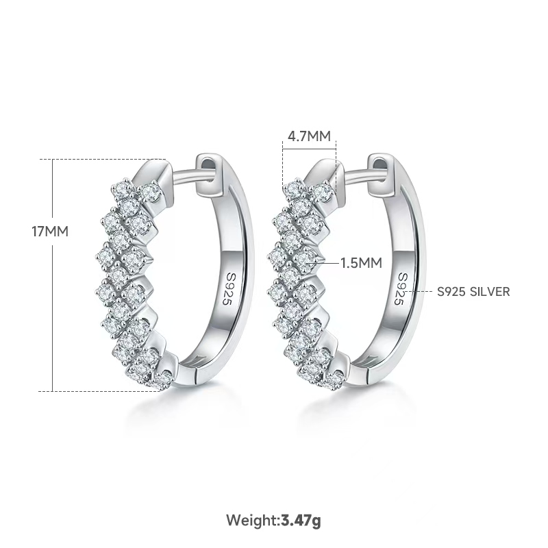 The Cluster Trio Huggie Hoops — Moissanite | XAX Jewelry