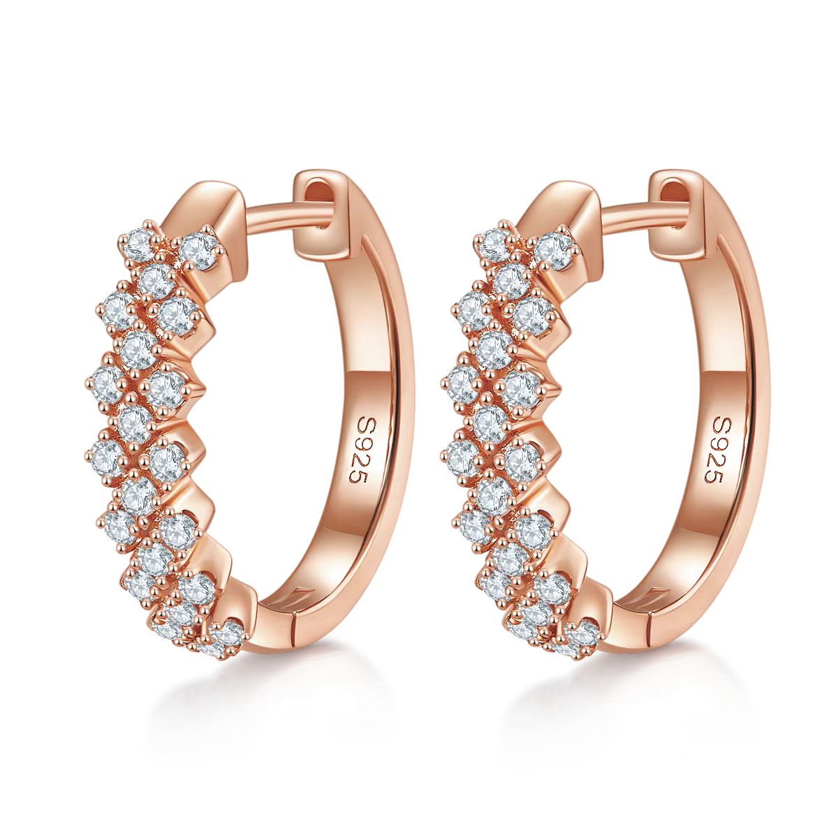 The Cluster Trio Huggie Hoops — Moissanite | XAX Jewelry