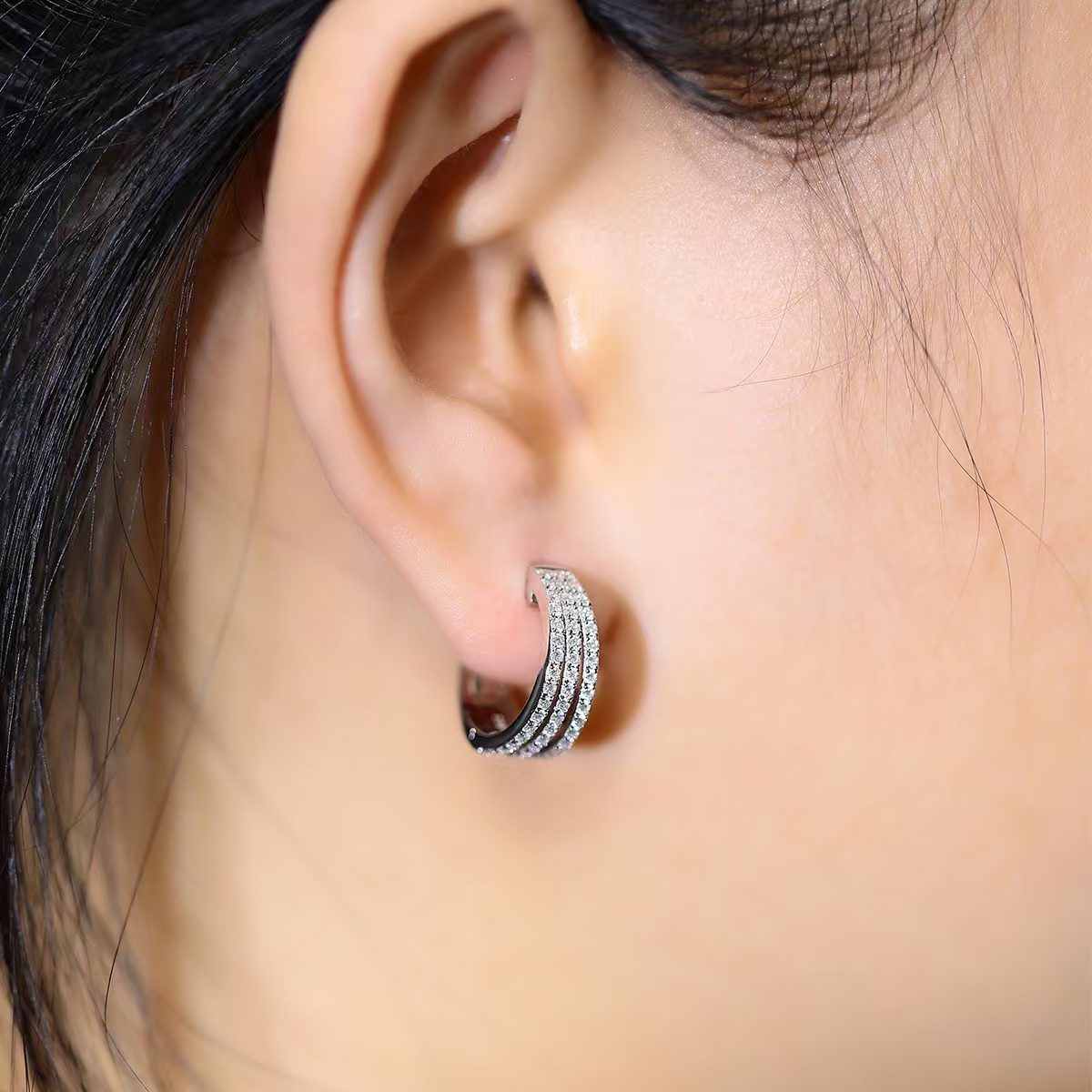 The Triple-Row Pavé Hoops