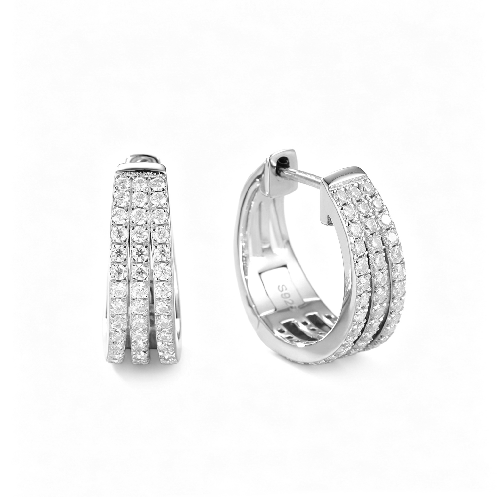 The Triple-Row Pavé Hoops