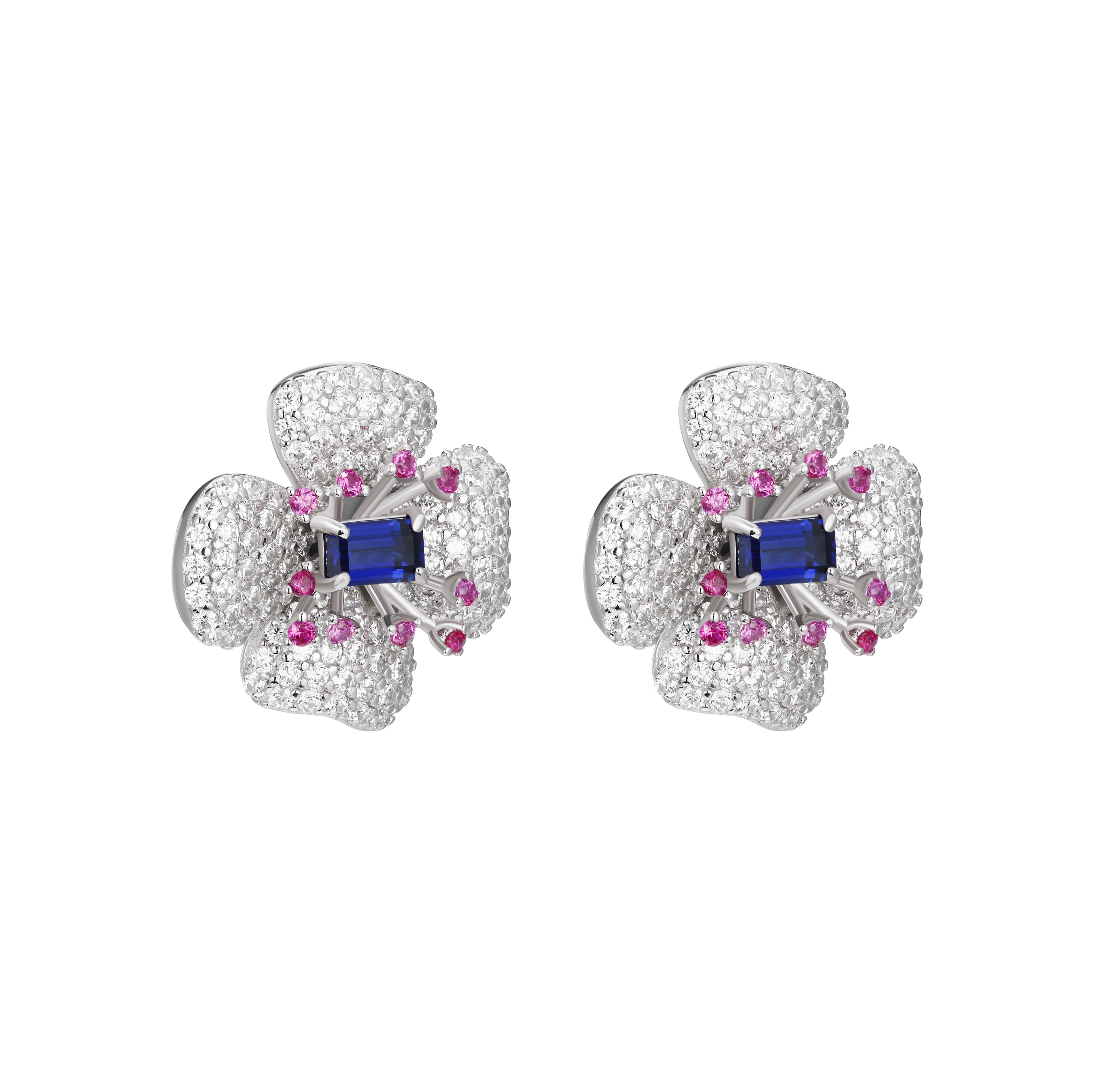The Sapphire Orchid Studs Earring