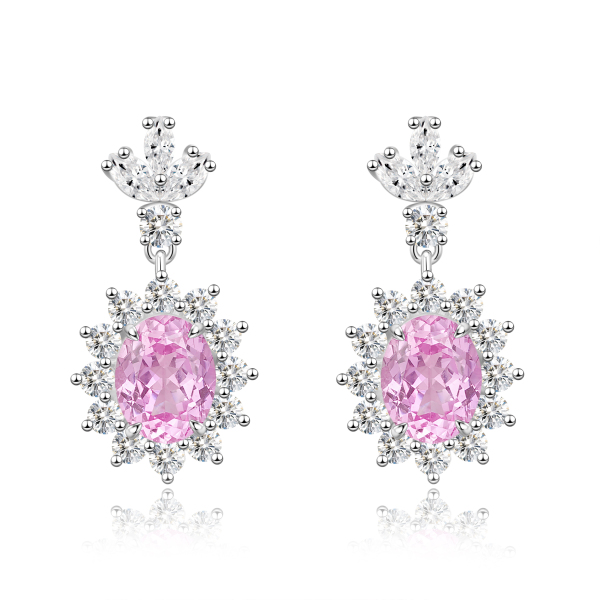 The Pink Sapphire Halo Drops