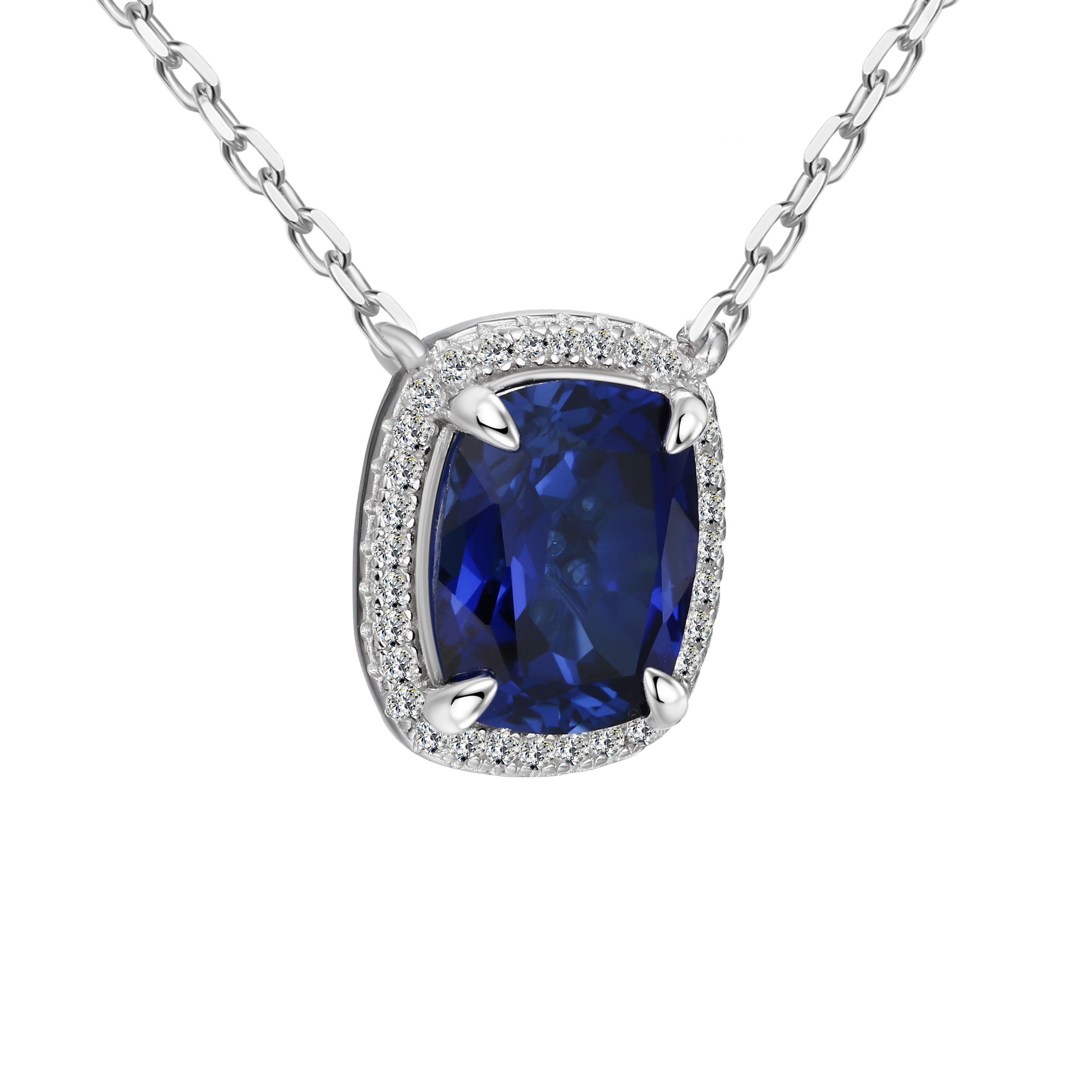 The Sapphire Halo Necklace