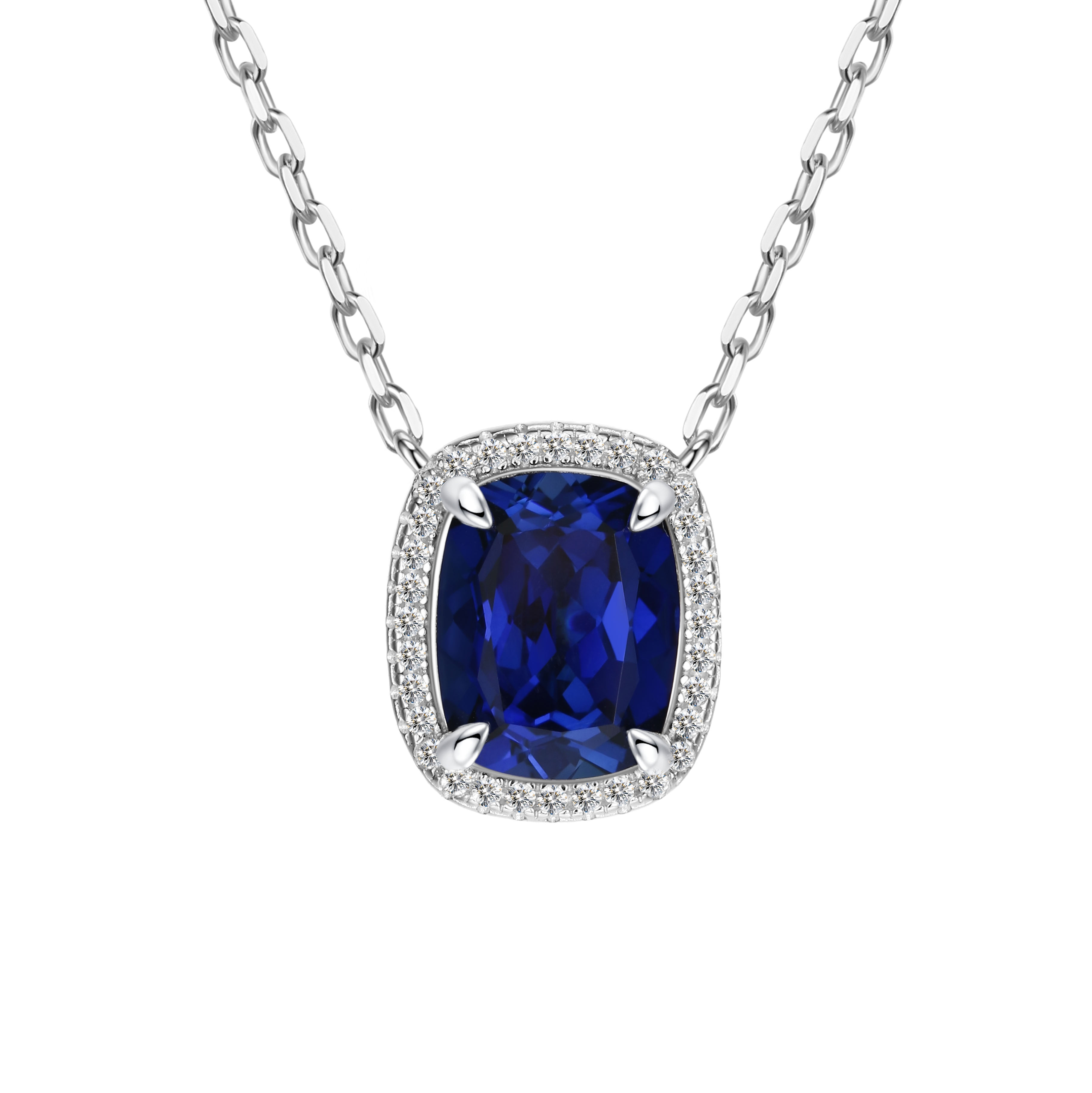 The Sapphire Halo Necklace