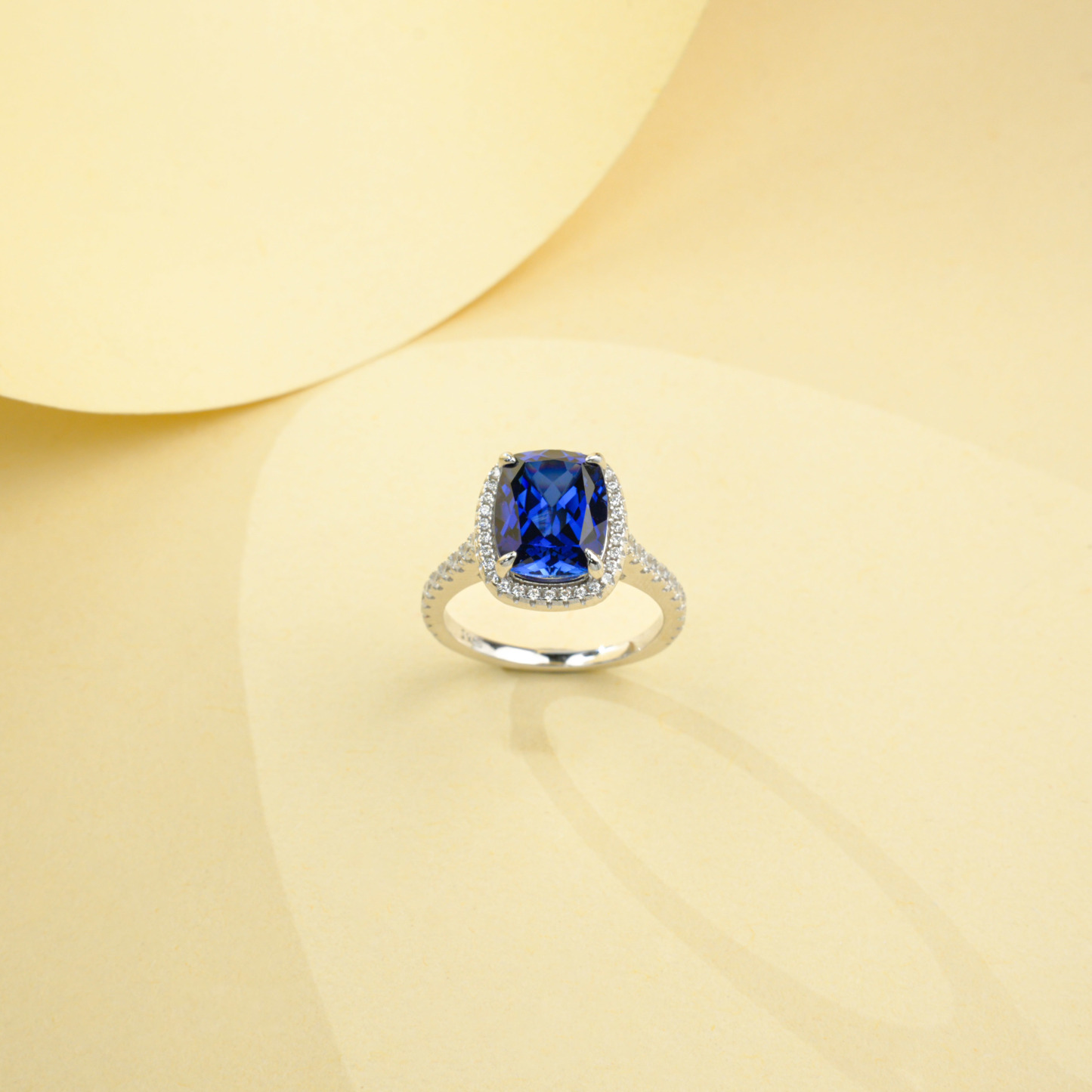  The Sapphire Halo Ring