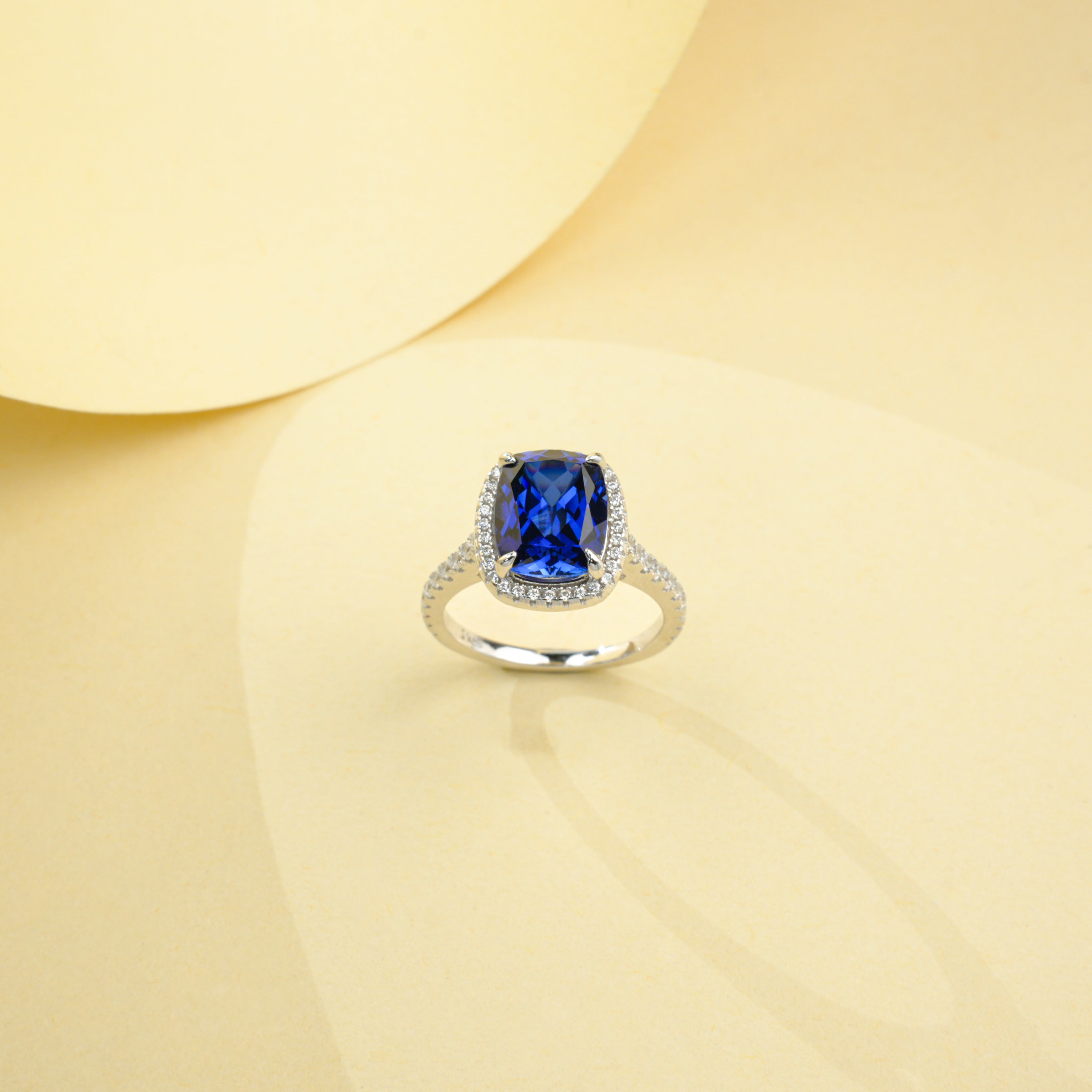  The Sapphire Halo Ring