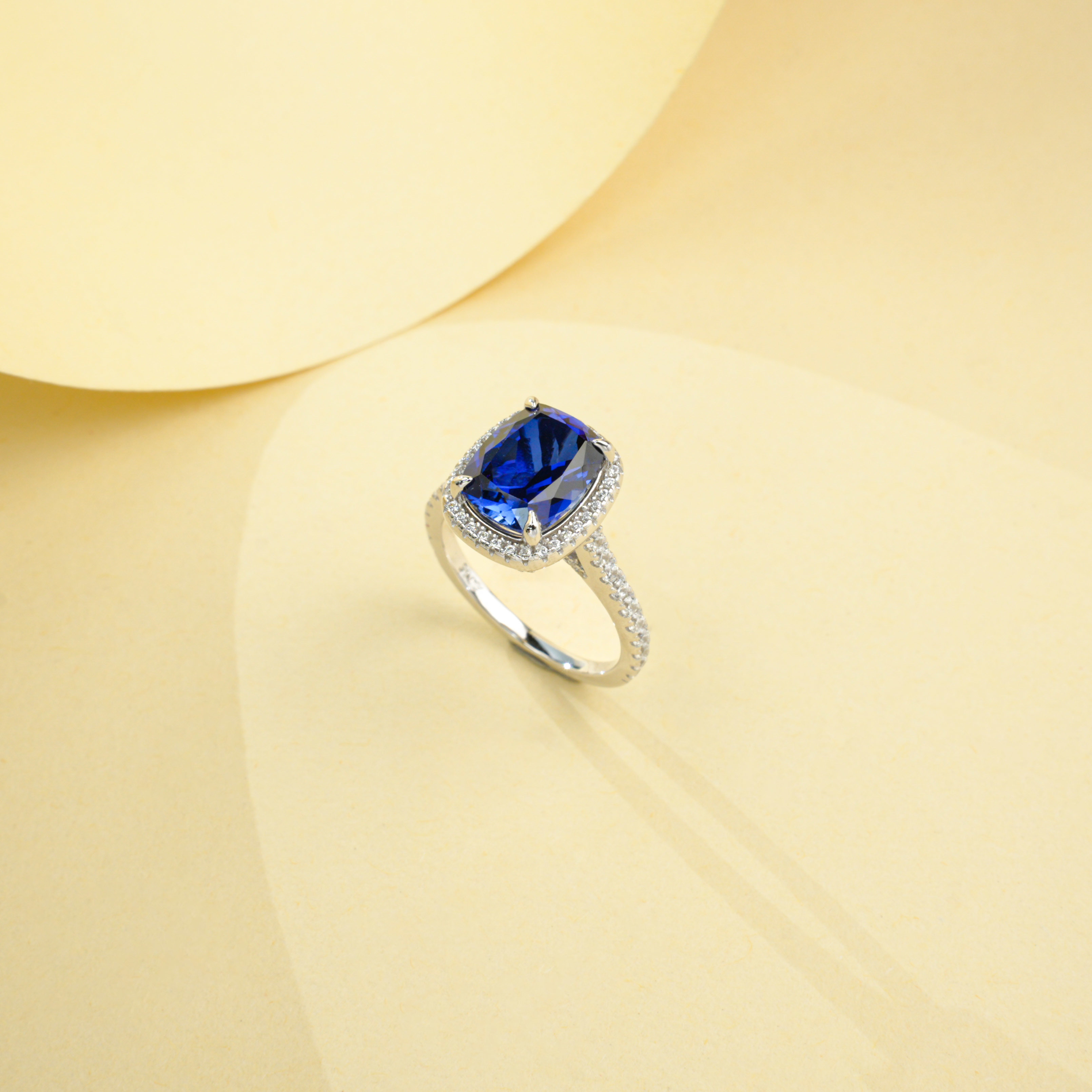  The Sapphire Halo Ring