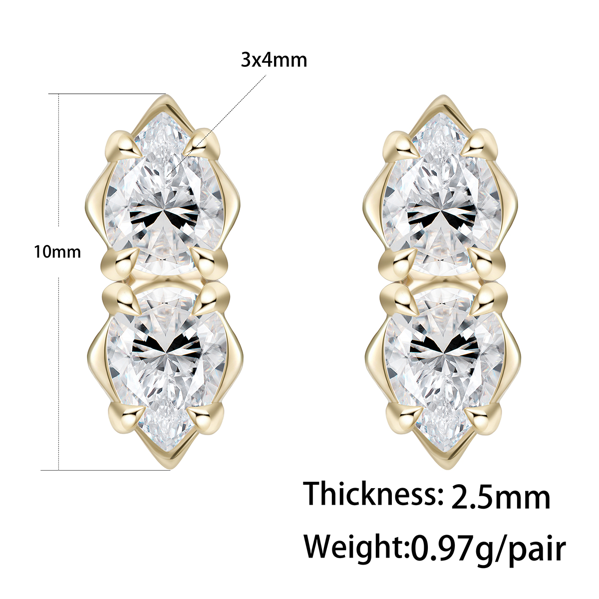 The Twin Pear Studs