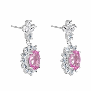 The Pink Sapphire Halo Drops