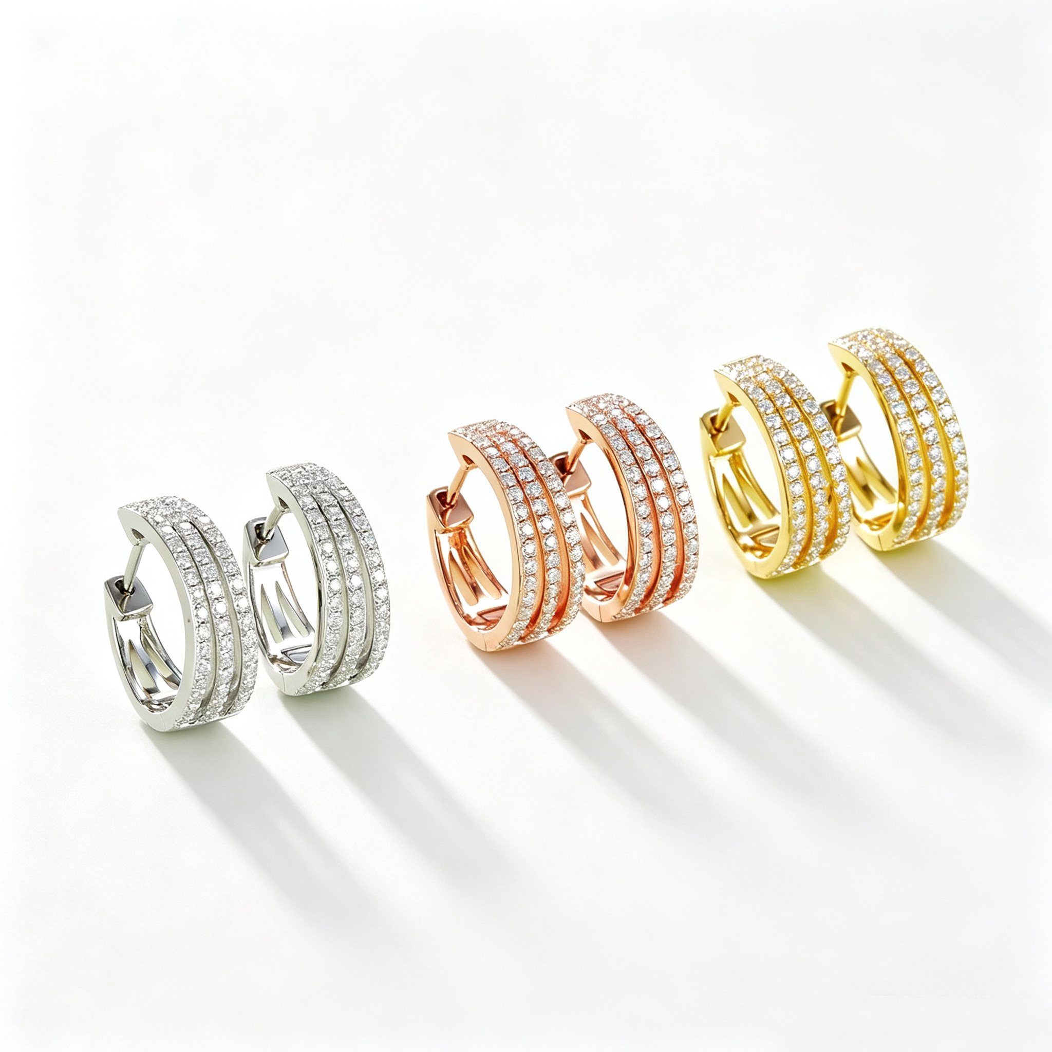 The Triple-Row Pavé Hoops