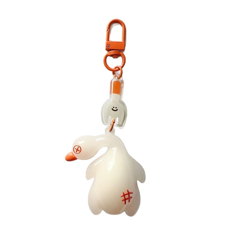 UV光で色が変わるローストダック/チキンのカーペンダント、クリエイティブなキーホルダー、バックパックチャーム。カップルや親友へのプレゼントに最適です。