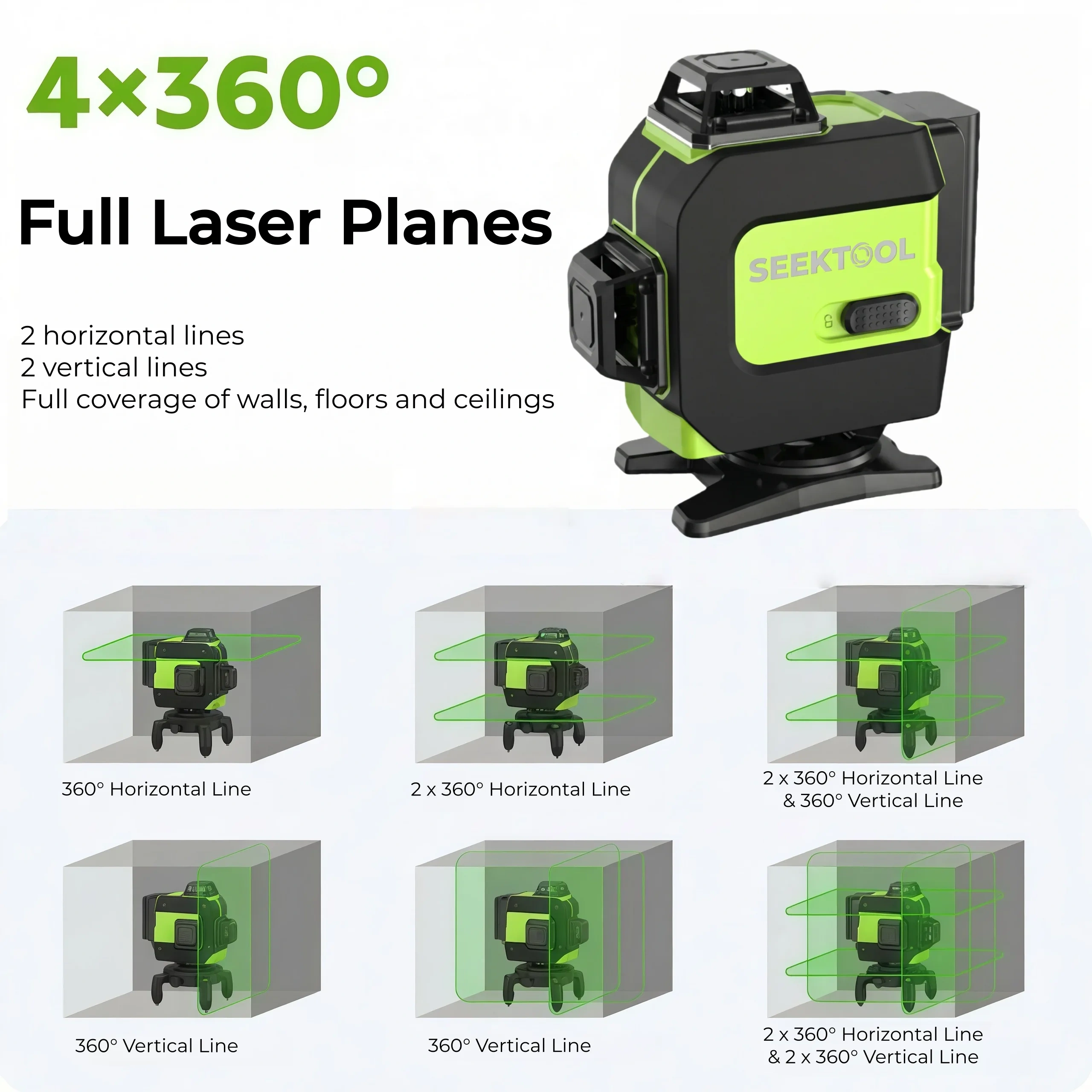 SEEKTOOL LX360 Pro Cross Line Laser Level