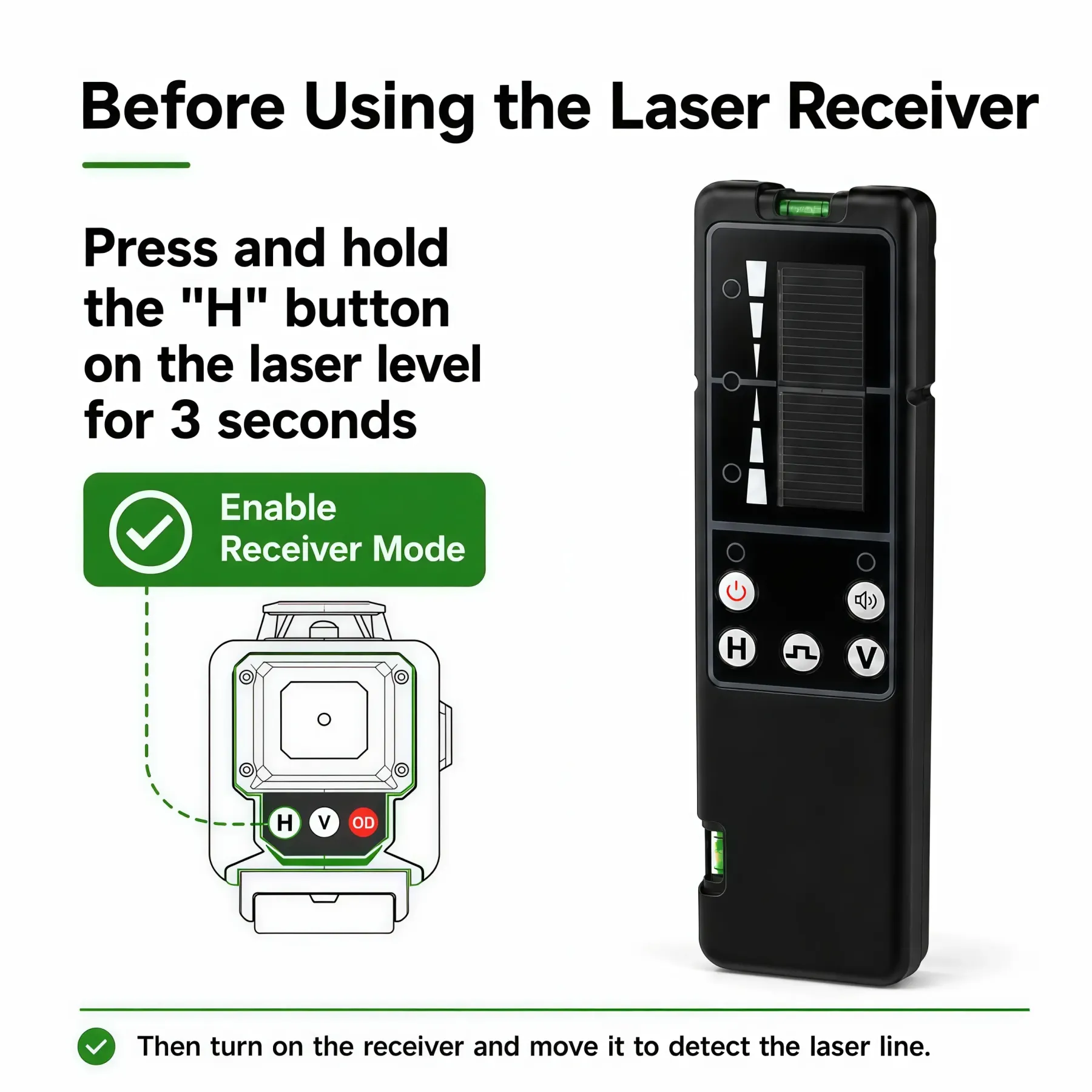 Laser Receiver for Laser Levels
