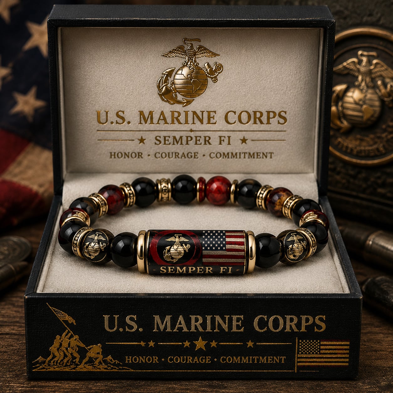 🇺🇸 Last Day Promo: 49% OFF 🎖️ - U.S. Marine Corps Semper Fi Tribute Beaded Bracelet-hypecapco