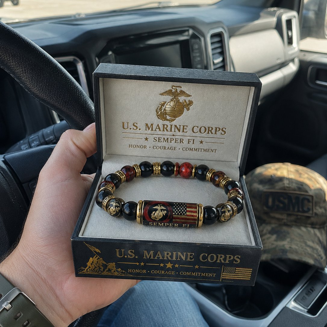 🇺🇸 Last Day Promo: 49% OFF 🎖️ - U.S. Marine Corps Semper Fi Tribute Beaded Bracelet-hypecapco