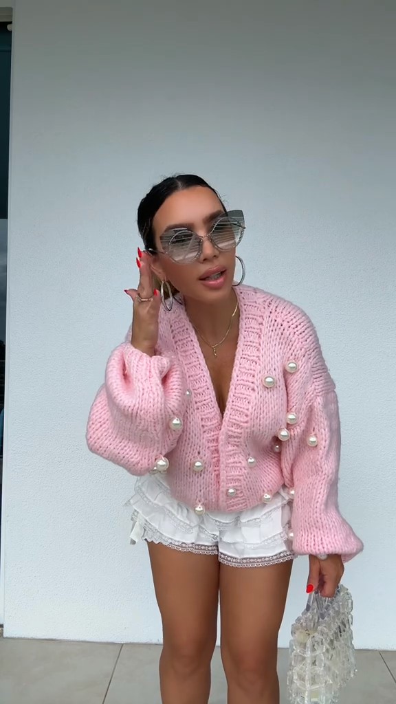 Cute And Demure Pearl Cardigan-Massicos