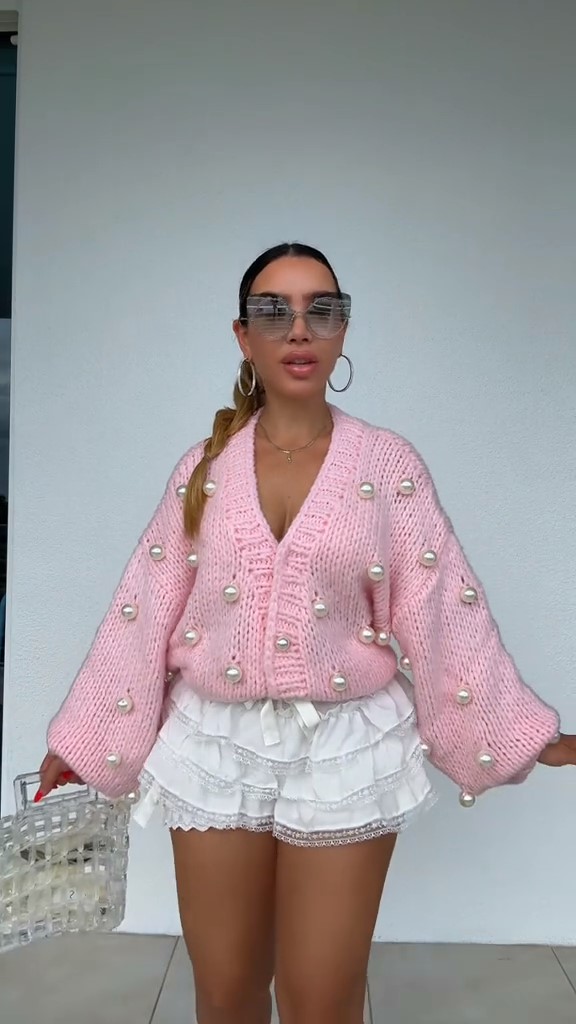 Cute And Demure Pearl Cardigan-Massicos