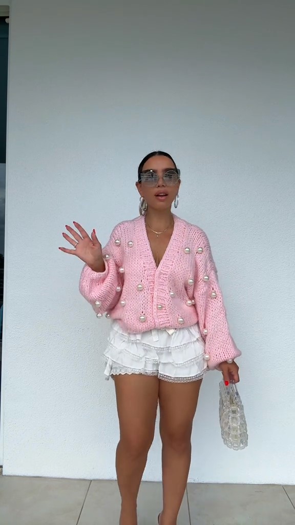 Cute And Demure Pearl Cardigan-Massicos