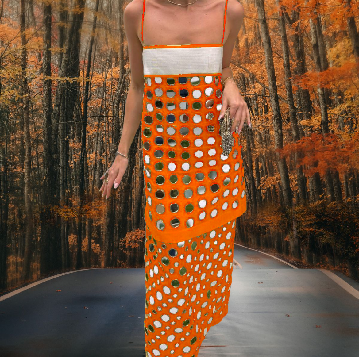 Fashion Handmade layered mirrored dress-ROVOLE