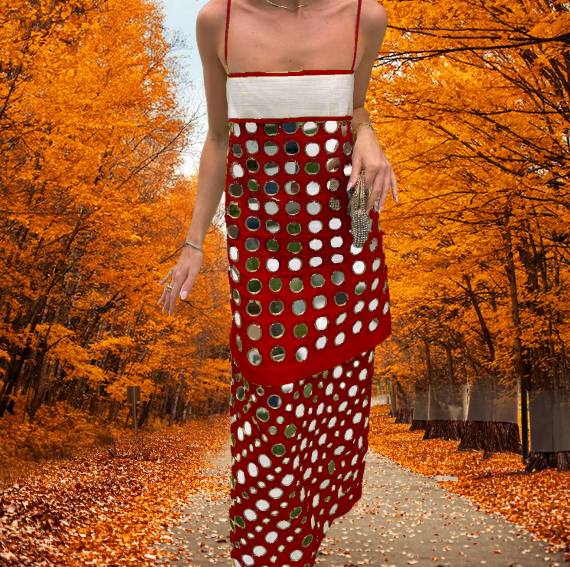 Fashion Handmade layered mirrored dress-ROVOLE