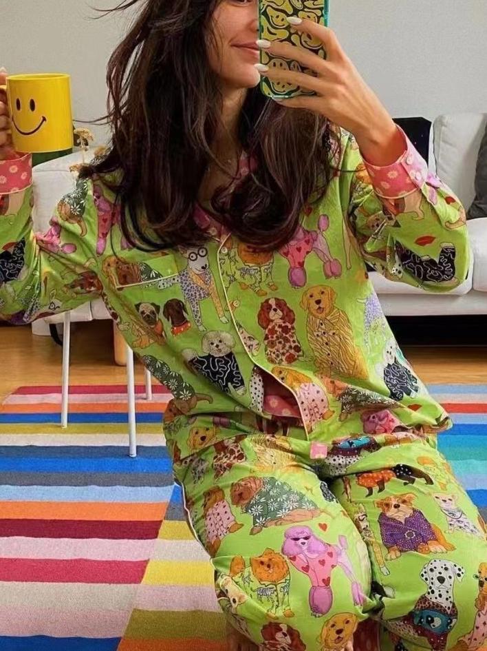 Artistic Illustration Pajama Set-Massicos
