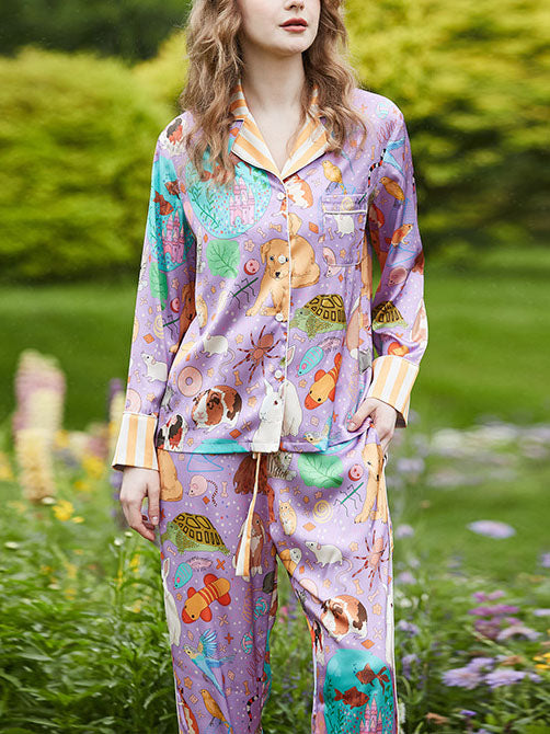 Guinea Pig and Fish Long Pajama Set-Massicos