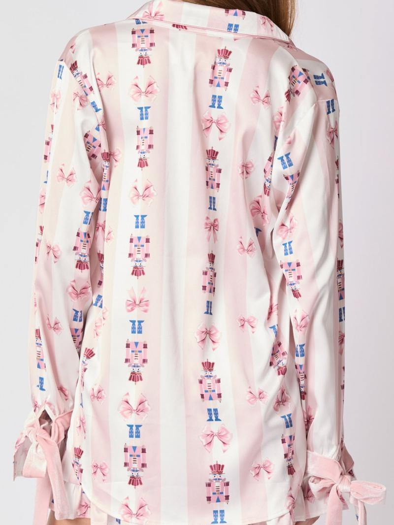Pink Pajama Set Bow Cuffs-Massicos