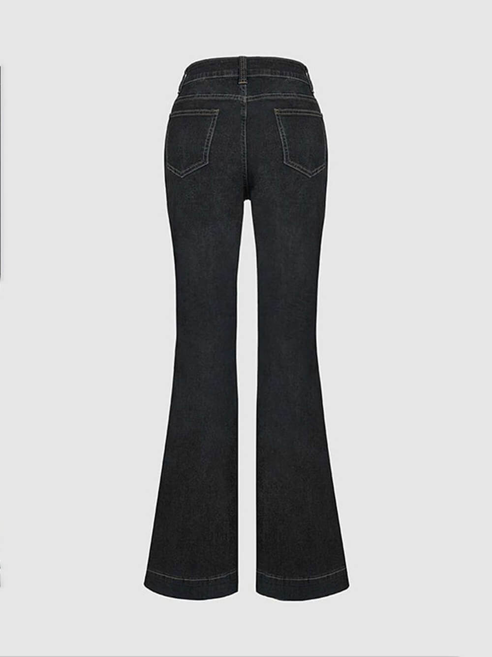 Stylish High-Waisted Patchwork Flared Jeans-Massicos