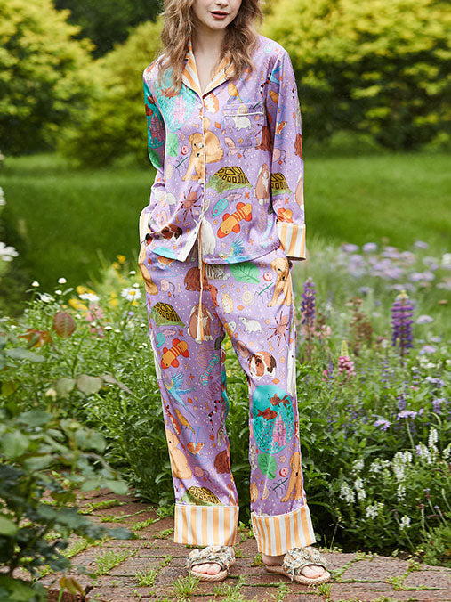 Guinea Pig and Fish Long Pajama Set-Massicos