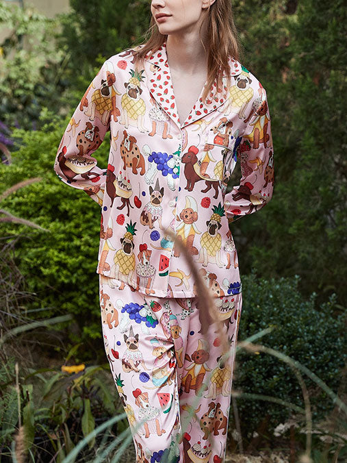 Pink Dessert Dog Pajama Set-Massicos