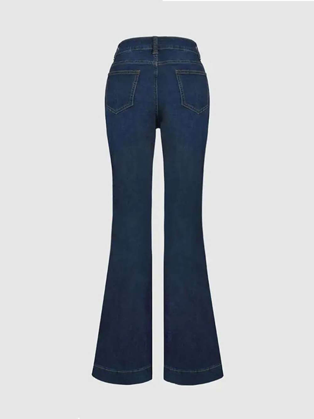Stylish High-Waisted Patchwork Flared Jeans-Massicos