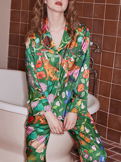 Green Forest Garden Pajama Set-Massicos