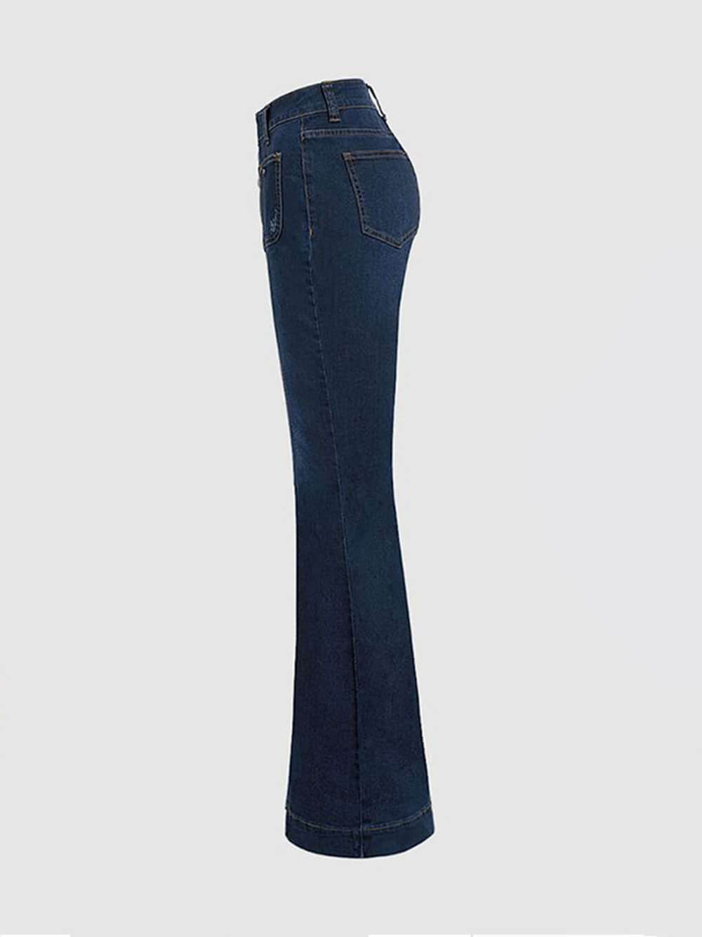 Stylish High-Waisted Patchwork Flared Jeans-Massicos