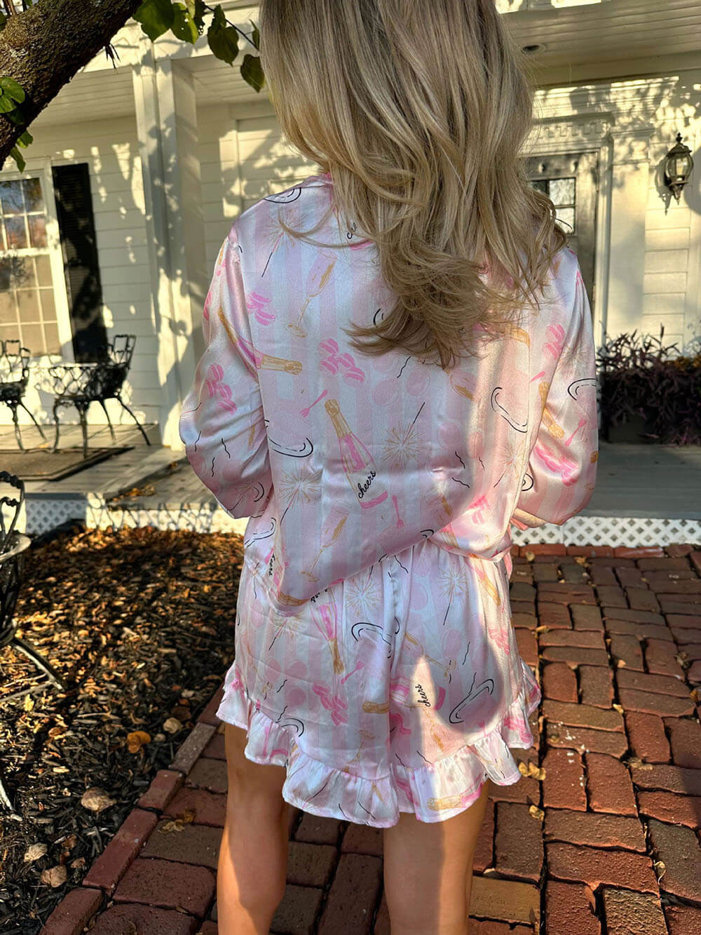 Printed Loungewear Pajamas Set-Massicos