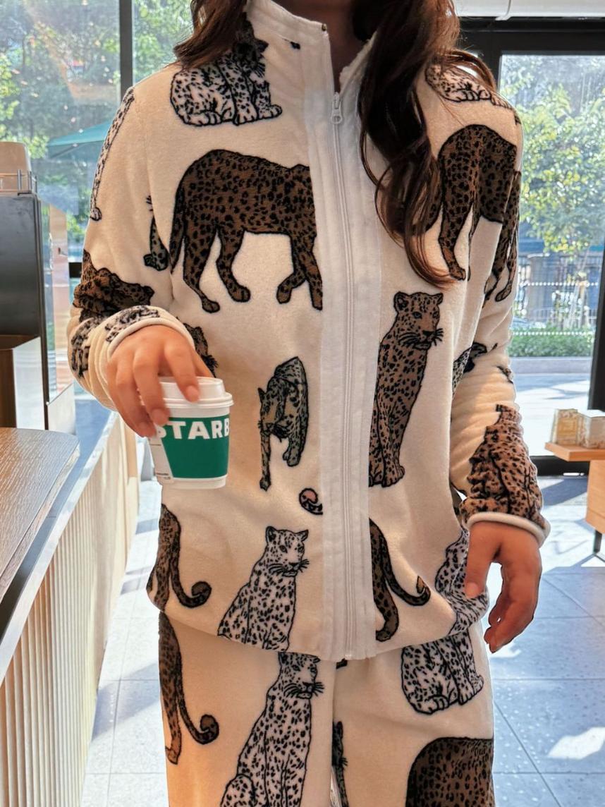 Melard Leopard Print Pajama Set-Massicos