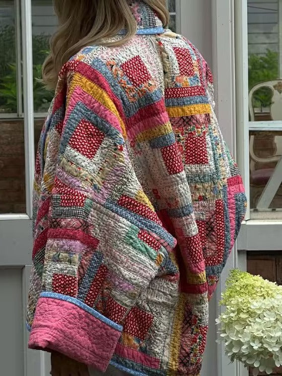 Printed hemmed quilted jacket-Massicos