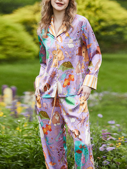 Guinea Pig and Fish Long Pajama Set-Massicos